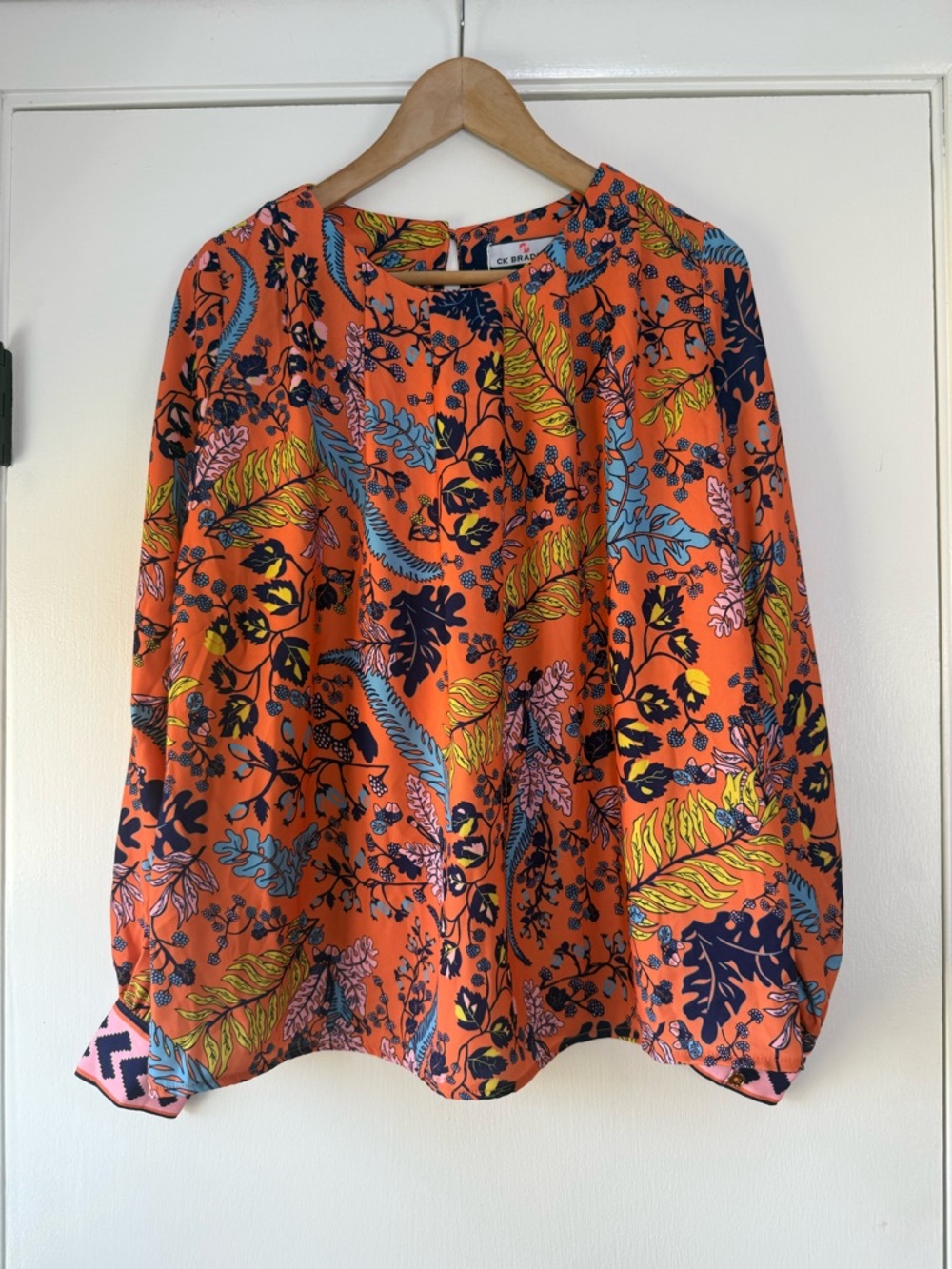 🆕 CK Bradley Cheshire Blouse Acorn Flowy Boho Chic Colorful Preppy Modern